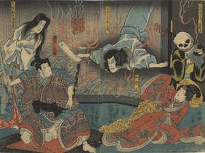 東山桜荘子 浅倉当吾の霊 桂木 織越大領／国芳