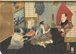 東海道四谷怪談 小仏小平住居の場／三代豊国