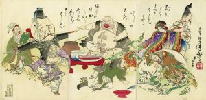 七福神酒宴之図／芳年