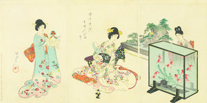 徳川時代 貴婦人の図／周延