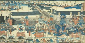 六月十五日 山王御祭礼練込図　／芳虎画