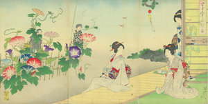 園中の朝顔／周延