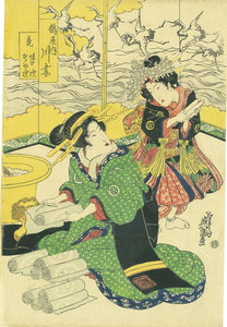 鶴屋内川妻／英泉