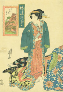 婦女慈の雪 青山千駄谷ノ冨士／英泉