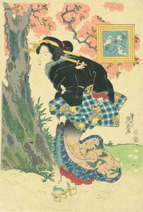 美人春の風／英泉