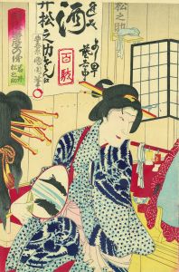 俳優楽屋の俤　岩井松之助／国周