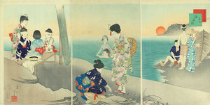 美人十二ヶ月 其七 海水浴/周延