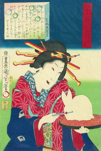 見立十六楽玩之内 雪の楽 金瓶梅の盛衰 山々亭有人誌／国周