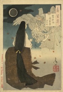 月百姿 吉野山夜半月 伊賀局／芳年
