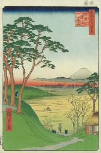 名所江戸百景 目黒爺々が茶屋／広重